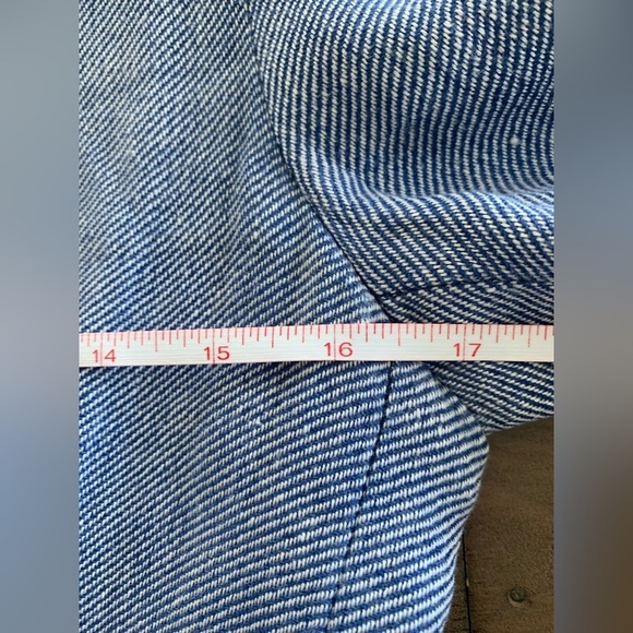 Max Mara women periwinkle linen blazer jacket - Picture 6 of 9